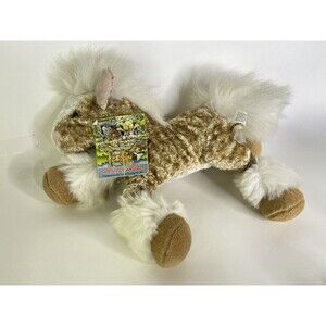 Vintage Commonwealth Plush Horse Pony Stuffed Animal Toy Tan Beige Brown 2000